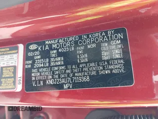 2020 Kia Soul LX with VIN KNDJ23AU7L7119368, listed as a IAAI auction lot 41957877 with 152,584 mi miles. Bid and sale history available at carsss.com. Image 9.