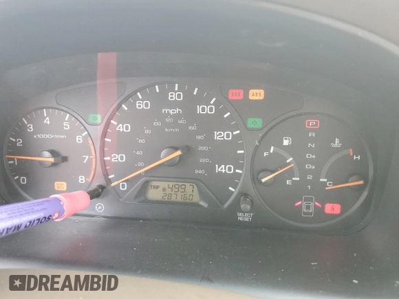 2000 Honda Accord SE with VIN JHMCG5674YC006242, listed as a Copart auction lot 51856525 with 287,160 mi miles and Salvage title. Bid and sale history available at DreamBid. Image 9.