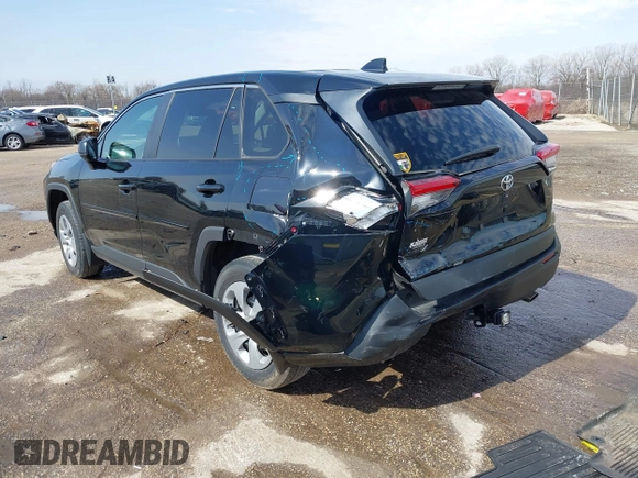 2023 Toyota RAV4 LE with VIN 2T3F1RFV4PC332593, listed as a IAAI auction lot 42071526 with 33,745 mi miles. Bid and sale history available at carsss.com. Image 3.