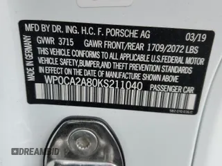 2019 Porsche 718 Boxster z VIN WP0CA2A80KS211040, wystawiony jako Copart lot #76409354 z przebiegiem 27 669 mil mil oraz Szkoda całkowita • Salvage title. Historia ofert i sprzedaży dostępna na DreamBid. Obrazek 13.