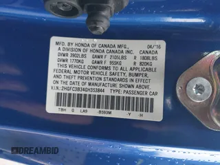 2016 Honda Civic EX-T с VIN 2HGFC3B34GH353844, выставлен на аукционе IAAI как лот 41576596 с пробегом 127 704 миль миль и . История ставок и продаж доступна на DreamBid. Изображение 9.