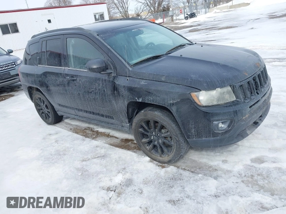 2014 Jeep Compass Sport with VIN 1C4NJCBA0ED680136, listed as a IAAI auction lot 41620604 with Not Provided miles. Bid and sale history available at carsss.com. Image 1.
