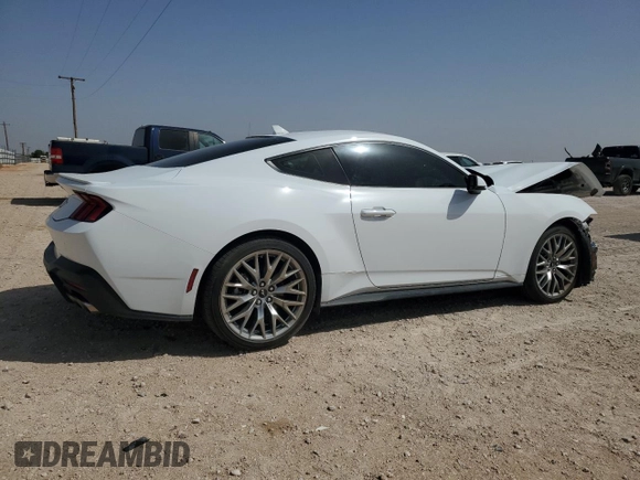 2024 Ford Mustang EcoBoost z VIN 1FA6P8TH9R5133108, wystawiony jako Copart lot #54189175 z przebiegiem 7 736 mil mil oraz Szkoda całkowita • Salvage title. Historia ofert i sprzedaży dostępna na DreamBid. Obrazek 3.