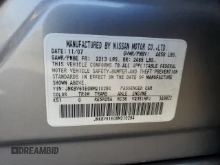 2008 Infiniti G35 with VIN JNKBV61E08M210284, listed as a Copart auction lot 73358894 with Not Provided miles and Salvage Title. Bid and sale history available at DreamBid. Image 12.