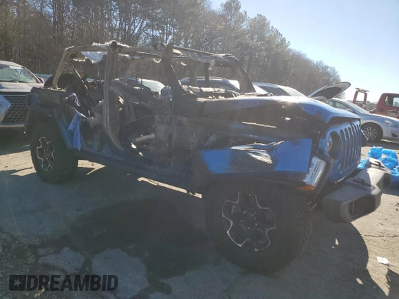 2022 Jeep Wrangler Unlimited Rubicon with VIN 1C4JJXR61NW274975, listed as a Copart auction lot 53778635 with Not provided miles and Non repairable. Bid and sale history available at DreamBid. Image 4.