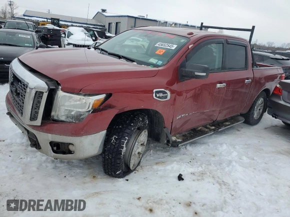 2017 Nissan Titan S with VIN 1N6AA1EJ3HN530354, listed as a Copart auction lot 45652545 with 177,776 mi miles and Salvage Title. Bid and sale history available at carsss.com. Image 1.