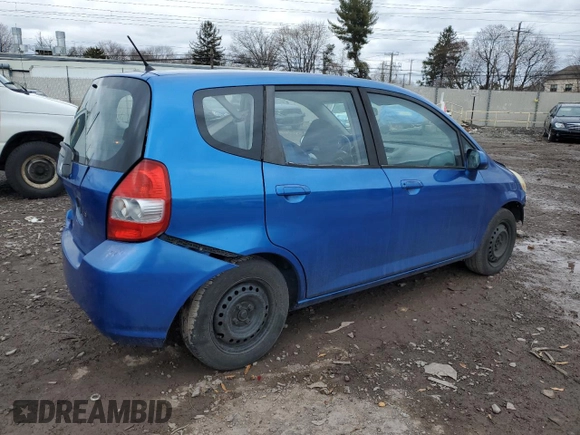 2008 Honda Fit with VIN JHMGD38438S065502, listed as a Copart auction lot 47936835 with 166,958 mi miles and Salvage Title. Bid and sale history available at carsss.com. Image 3.