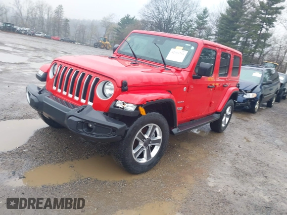 2020 Jeep Wrangler Unlimited Sahara with VIN 1C4HJXEN3LW232316, listed as a IAAI auction lot 42009794 with 35,535 mi miles. Bid and sale history available at carsss.com. Image 19.