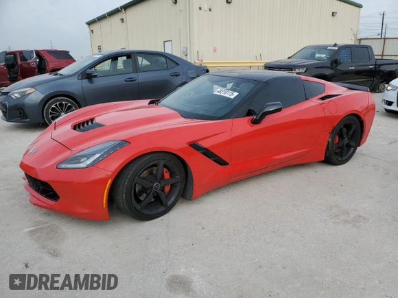 2014 Chevrolet Corvette 2LT with VIN 1G1YC2D72E5104781, listed as a Copart auction lot 48210175 with 72,653 mi miles and Salvage Title. Bid and sale history available at carsss.com. Image 1.