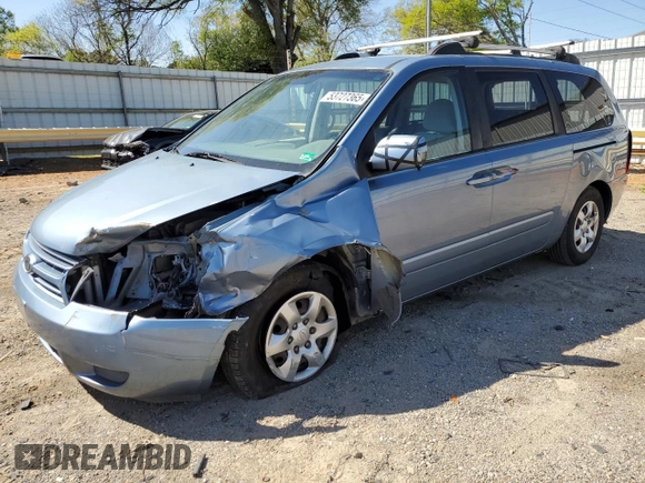 2008 Kia Sedona EX with VIN KNDMB233386237457, listed as a Copart auction lot 53727365 with 246,238 mi miles and Salvage Title. Bid and sale history available at carsss.com. Image 1.