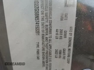 2007 Pontiac G6 G6 z VIN 1G2ZG58N574192281, wystawiony jako Copart lot #57230645 z przebiegiem Nie podano mil oraz Szkoda całkowita • Salvage title. Historia ofert i sprzedaży dostępna na DreamBid. Obrazek 12.