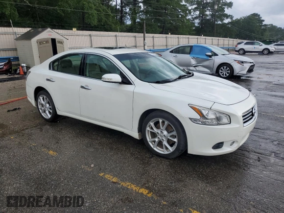 2014 Nissan Maxima SV with VIN 1N4AA5APXEC450308, listed as a Copart auction lot 61149775 with 135,968 mi miles and Salvage title. Bid and sale history available at DreamBid. Image 4.