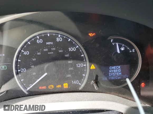 2011 Lexus CT 200h with VIN JTHKD5BH5B2004001, listed as a Copart auction lot 53519625 with 118,012 mi miles and Salvage Title. Bid and sale history available at DreamBid. Image 9.