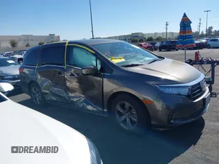 2022 Honda Odyssey EX with VIN 5FNRL6H51NB003886, listed as a IAAI auction lot 41542525 with 68,031 mi miles and . Bid and sale history available at DreamBid. Image 14.