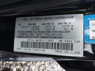2014 Mazda 6 i Grand Touring with VIN JM1GJ1W69E1113895, listed as a IAAI auction lot 41953544 with 105,103 mi miles. Bid and sale history available at carsss.com. Image 9.