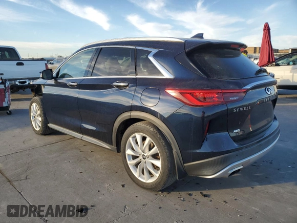 2019 Infiniti QX50 Pure with VIN 3PCAJ5M30KF111736, listed as a Copart auction lot 42020125 with 34,320 mi miles and Clean title. Bid and sale history available at DreamBid. Image 2.