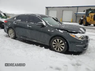 2016 Kia Optima EX with VIN 5XXGU4L36GG034257, listed as a Copart auction lot 46502445 with 114,801 mi miles and Salvage Title. Bid and sale history available at carsss.com. Image 4.