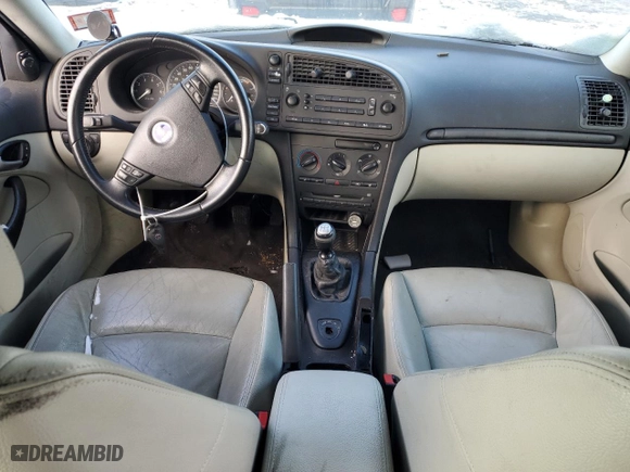 2005 Saab 9-3 Linear with VIN YS3FB45S751032380, listed as a Copart auction lot 85185574 with 144,706 mi miles and Salvage Title. Bid and sale history available at carsss.com. Image 8.