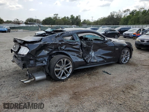 2022 Ford Mustang GT with VIN 1FA6P8CF0N5122488, listed as a Copart auction lot 55222715 with 11,764 mi miles and Salvage title. Bid and sale history available at DreamBid. Image 3.