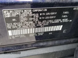 2022 Toyota Venza LE with VIN JTEAAAAH6NJ100421, listed as a Copart auction lot 65073644 with 61,415 mi miles and Salvage Title. Bid and sale history available at carsss.com. Image 12.
