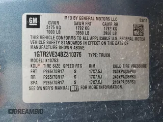 2011 GMC Sierra 1500 SLE z VIN 1GTR2VE34BZ310376, wystawiony jako Copart lot #53077025 z przebiegiem 101 223 mil mil oraz Czysty tytuł • Clean title. Historia ofert i sprzedaży dostępna na DreamBid. Obrazek 12.