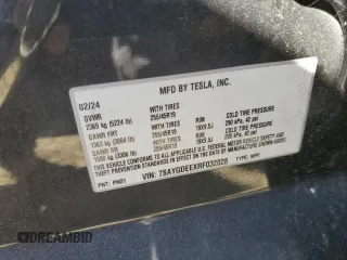 2024 Tesla Model Y Long Range с VIN 7SAYGDEEXRF032028, выставлен на аукционе Copart как лот 47128085 с пробегом 8 607 миль миль и Списание • Salvage title. История ставок и продаж доступна на DreamBid. Изображение 14.