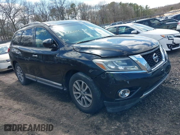 2015 Nissan Pathfinder SV with VIN 5N1AR2MM9FC625843, listed as a IAAI auction lot 41996006 with Not Provided miles and . Bid and sale history available at DreamBid. Image 1.