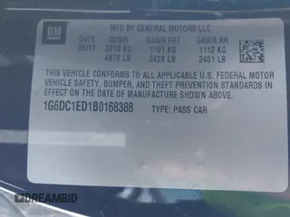 2011 Cadillac CTS with VIN 1G6DC1ED1B0168388, listed as a IAAI auction lot 41770126 with 175,474 mi miles and . Bid and sale history available at DreamBid. Image 9.