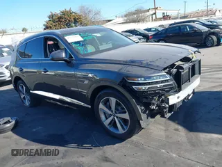 2023 Genesis GV80 with VIN KMUHCESC1PU142436, listed as a IAAI auction lot 41337461 with 13,420 mi miles. Bid and sale history available at carsss.com. Image 1.
