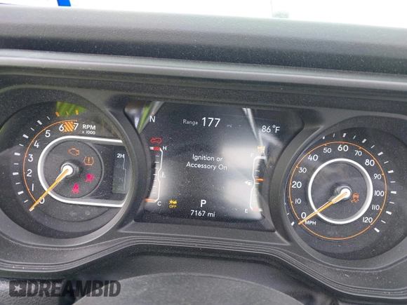 2025 Jeep Wrangler Sahara with VIN 1C4PJXEN1SW528297, listed as a IAAI auction lot 42131265 with 7,167 mi miles and . Bid and sale history available at DreamBid. Image 7.