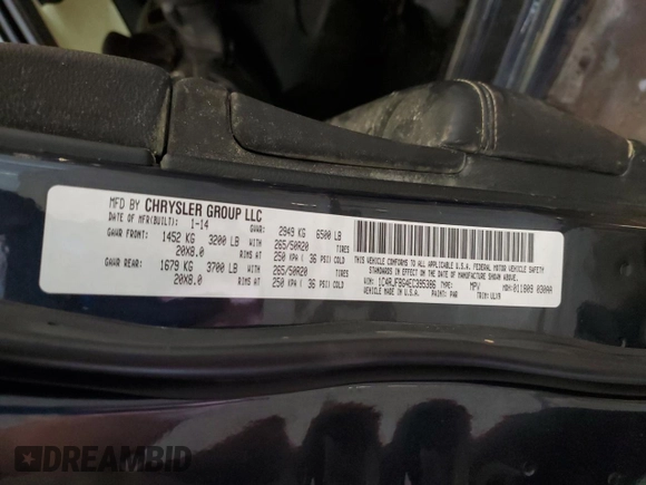 2014 Jeep Grand Cherokee Limited with VIN 1C4RJFBG4EC395386, listed as a Copart auction lot 55789105 with 134,488 mi miles and Salvage title. Bid and sale history available at DreamBid. Image 13.