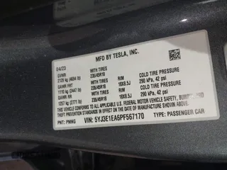 2023 Tesla Model 3 with VIN 5YJ3E1EA6PF567170, listed as a IAAI auction lot 41837040 with 36,193 mi miles and . Bid and sale history available at DreamBid. Image 9.