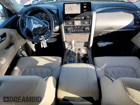 2024 Nissan Armada Platinum with VIN JN8AY2DB6R9852824, listed as a Copart auction lot 42947255 with 6,765 mi miles and Salvage Title. Bid and sale history available at carsss.com. Image 8.