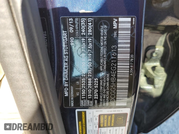 2014 Mercedes-Benz GLK 350 with VIN WDCGG5HB4EG211613, listed as a Copart auction lot 67236774 with 139,060 mi miles and Salvage Title. Bid and sale history available at DreamBid. Image 15.