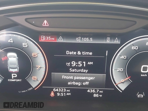 2019 Audi A8 L with VIN WAU8DAF83KN002810, listed as a IAAI auction lot 41588169 with 64,323 mi miles. Bid and sale history available at carsss.com. Image 7.