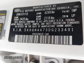 2013 Kia Optima EX с VIN 5XXGN4A73DG233491, выставлен на аукционе IAAI как лот 42615212 с пробегом 268 391 миль миль и . История ставок и продаж доступна на DreamBid. Изображение 9.