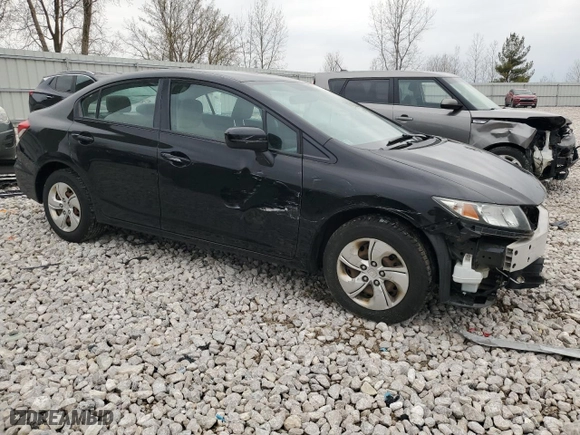 2015 Honda Civic Sedan LX with VIN 2HGFB2F55FH549380, listed as a Copart auction lot 52344955 with 91,236 mi miles and Clean Title. Bid and sale history available at carsss.com. Image 4.