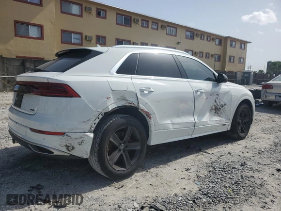2019 Audi Q8 Premium with VIN WA1AVAF17KD015015, listed as a Copart auction lot 59841555 with 49,977 mi miles and Non repairable. Bid and sale history available at DreamBid. Image 3.