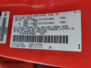 2015 Toyota Tundra 4WD Truck SR5 with VIN 5TFDW5F10FX458604, listed as a Copart auction lot 65032774 with 146,255 mi miles and Salvage Title. Bid and sale history available at carsss.com. Image 12.