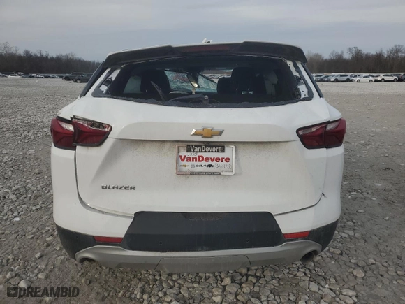 2020 Chevrolet Blazer LT with VIN 3GNKBCR4XLS671352, listed as a Copart auction lot 43343685 with 0 mi miles and Salvage Title. Bid and sale history available at carsss.com. Image 6.