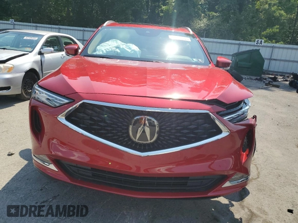 2022 Acura MDX w/Advance Package with VIN 5J8YE1H89NL022350, listed as a Copart auction lot 63437354 with 22,895 mi miles and Salvage Title. Bid and sale history available at carsss.com. Image 5.