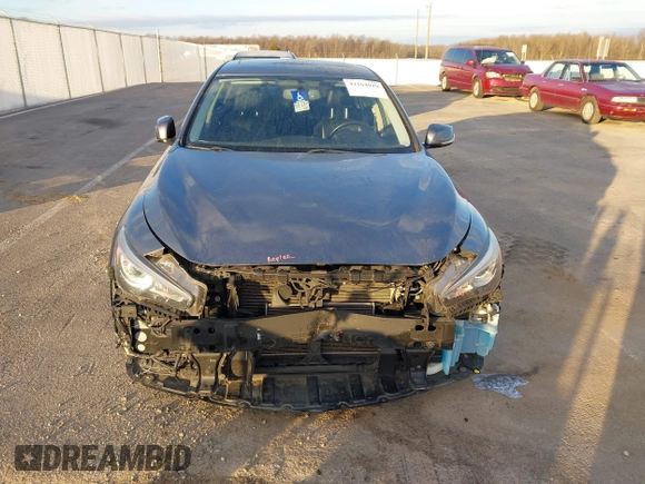 2014 Infiniti Q50 Hybrid Sport with VIN JN1AV7AP4EM691658, listed as a IAAI auction lot 41164910 with 90,521 mi miles and . Bid and sale history available at DreamBid. Image 13.