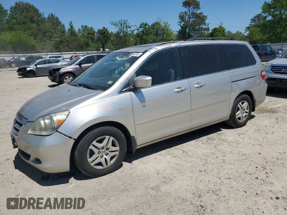 2007 Honda Odyssey EX-L with VIN 5FNRL38707B144337, listed as a Copart auction lot 54353345 with 177,322 mi miles and Salvage Title. Bid and sale history available at DreamBid. Image 1.