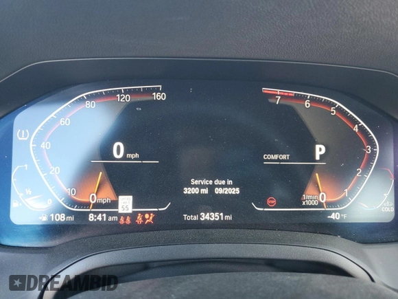 2022 BMW 2 Series 230i with VIN 3MW23CM0XN8C60153, listed as a Copart auction lot 46167625 with 34,351 mi miles and Salvage Title. Bid and sale history available at carsss.com. Image 9.