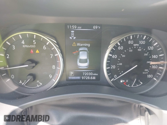 2019 Infiniti Q50 Luxe with VIN JN1EV7AP2KM518024, listed as a IAAI auction lot 42396562 with 72,030 mi miles and . Bid and sale history available at DreamBid. Image 7.