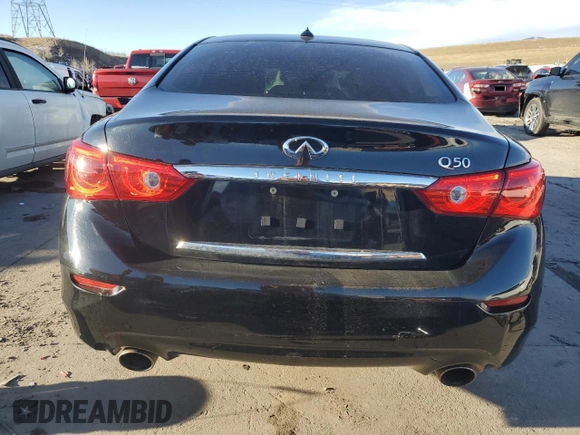 2016 Infiniti Q50 2.0t Premium with VIN JN1CV7AR4GM251873, listed as a Copart auction lot 46532635 with 90,028 mi miles and Salvage Title. Bid and sale history available at carsss.com. Image 6.