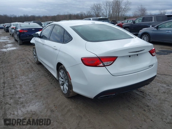 2015 Chrysler 200 S with VIN 1C3CCCBB9FN754311, listed as a IAAI auction lot 41920993 with 104,944 mi miles. Bid and sale history available at carsss.com. Image 3.