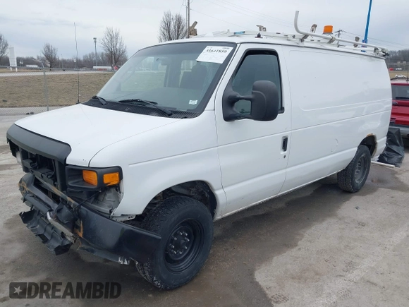 2009 Ford Econoline Cargo Commercial with VIN 1FTNE14W49DA93428, listed as a IAAI auction lot 41641859 with 220,630 mi miles and . Bid and sale history available at DreamBid. Image 2.