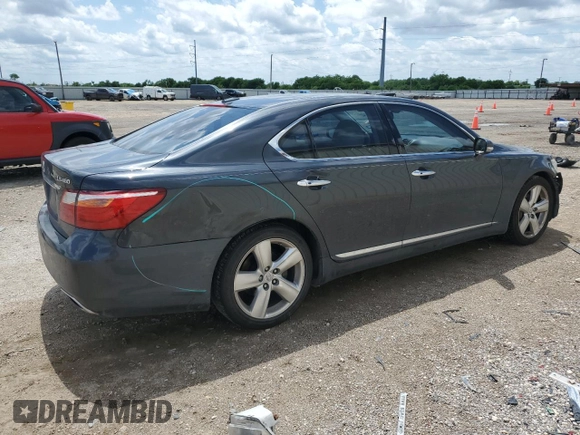 2010 Lexus LS 460 with VIN JTHBL5EF7A5091846, listed as a Copart auction lot 53911275 with 168,398 mi miles and Salvage Title. Bid and sale history available at carsss.com. Image 3.