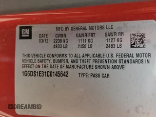 2012 Cadillac CTS Premium with VIN 1G6DS1E31C0145642, listed as a Copart auction lot 52197005 with 103,881 mi miles and Non repairable. Bid and sale history available at DreamBid. Image 12.